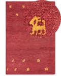 Miniatyrbild 1 av 7: Gabbeh Matta Ull 200 x 300 cm Rektangulär Gul Djurmönster Handtuftad Bohemisk Stil Vardagsrum Sovrum Barnrum