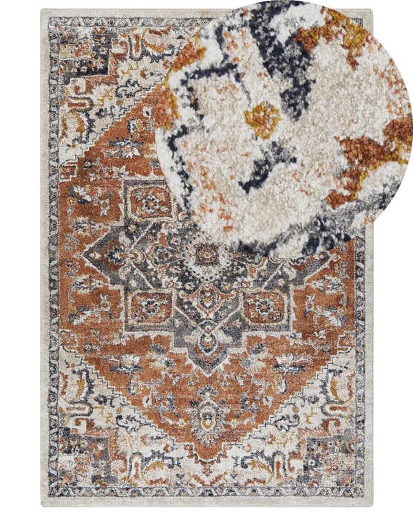 Gulvteppe Beige 200 x 300 cm Orientalsk Vintage Stue Soverom