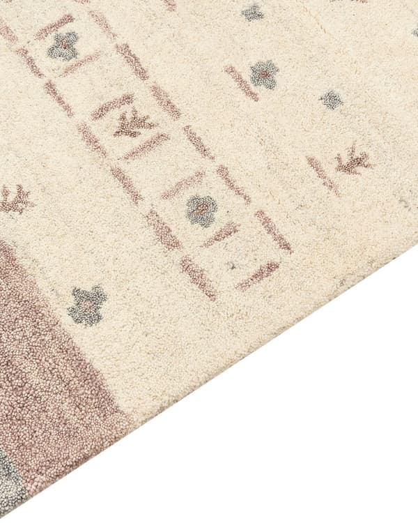 Teppe Beige og Brun Ull 160 x 230 cm Gabbeh Rektangulært Geometrisk Mønster Hånd Tufted Boho Stil Stue Soverom Barnerom