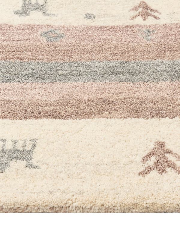 Teppe Beige og Brun Ull 160 x 230 cm Gabbeh Rektangulært Geometrisk Mønster Hånd Tufted Boho Stil Stue Soverom Barnerom