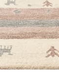 Miniatyrbilde 6 av 7: Teppe Beige og Brun Ull 160 x 230 cm Gabbeh Rektangulært Geometrisk Mønster Hånd Tufted Boho Stil Stue Soverom Barnerom
