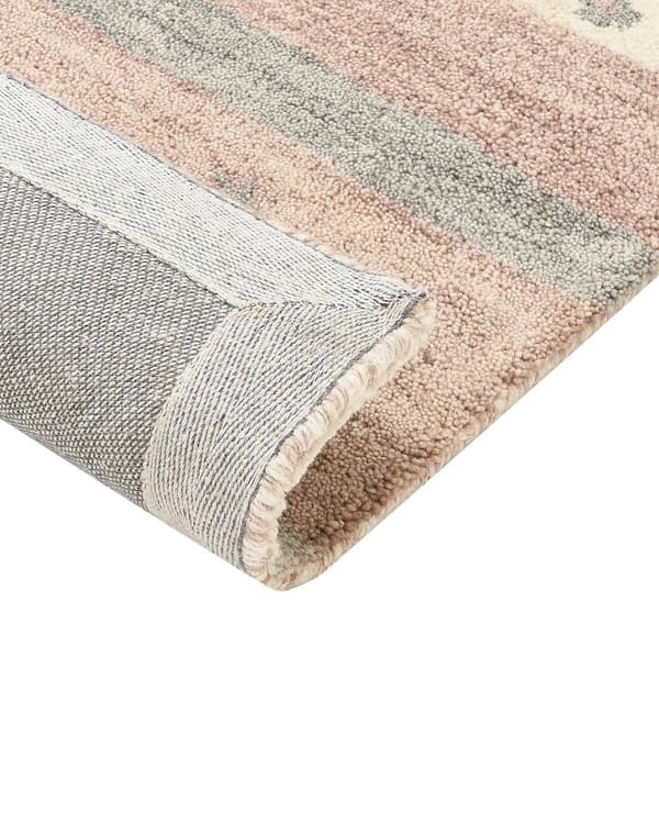 Teppe Beige og Brun Ull 160 x 230 cm Gabbeh Rektangulært Geometrisk Mønster Hånd Tufted Boho Stil Stue Soverom Barnerom
