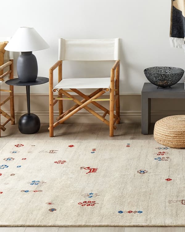 Teppe Beige Ull 160 x 230 cm Gabbeh Blomstermønster Dyremønster Håndtuftet Stue Soverom Tradisjonell Boho