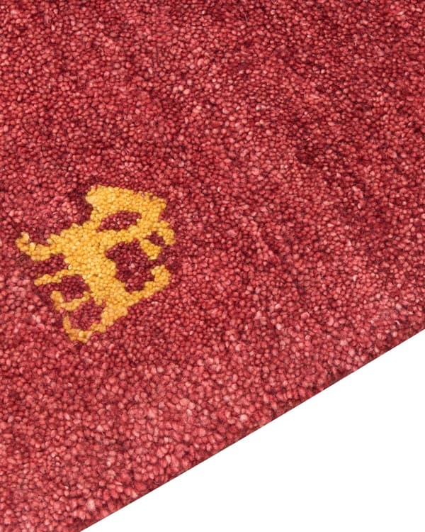 Gulvteppe rød ull 200 x 300 cm Gabbeh rektangulær teppe dyremønster hånd tuftet Boho stil stue soverom barnerom