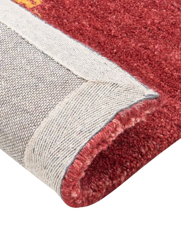 Gulvteppe rød ull 200 x 300 cm Gabbeh rektangulær teppe dyremønster hånd tuftet Boho stil stue soverom barnerom