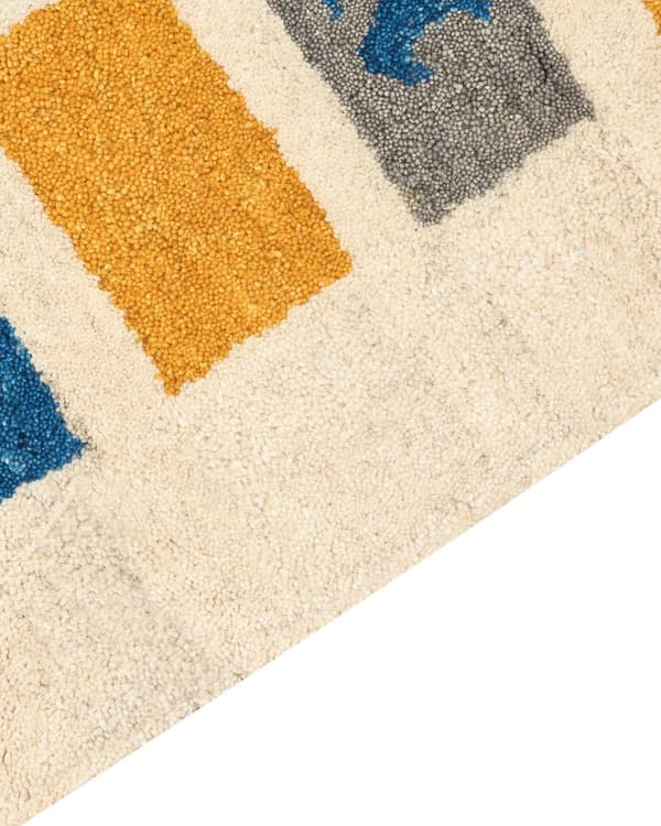 Teppe Flerfarget Ull 80 x 150 cm Gabbeh Rustikk mønster Hytte stil
