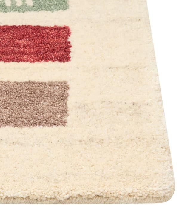 Teppe Flerfarget Ull 80 x 150 cm Gabbeh Rustikk mønster Hytte stil