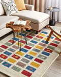 Miniatyrbilde 2 av 7: Gulvteppe Teppe Flerfarget Ull 140 x 200 cm Gabbeh Rustikk mønster Tykk Luv