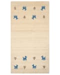 Miniatyrbilde 4 av 7: Gulvteppe Teppe Beige Ull 80 x 150 cm Gabbeh Tett luv Tradisjonell Rustikk mønster Hytte stil