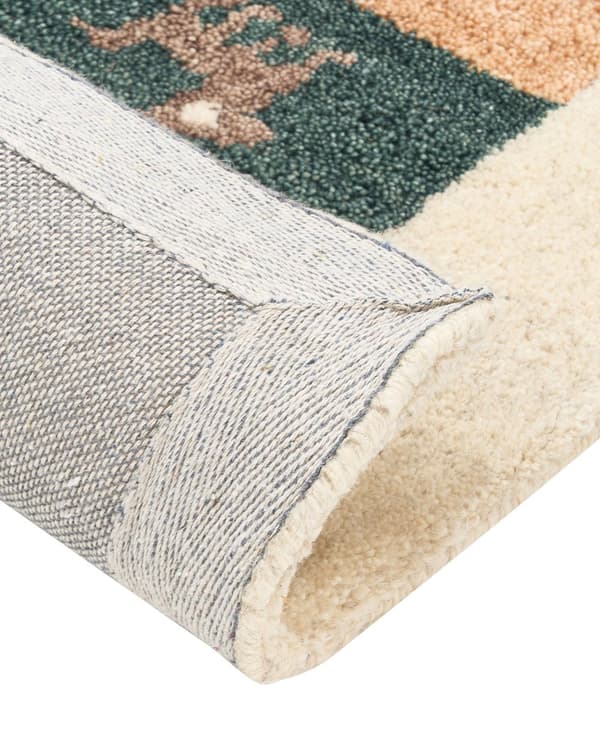 Gulvteppe Teppe Flerfarget Ull Gabbeh 80 x 150 cm Tykk luv Rustikk mønster Bondehus stil