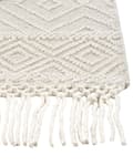 Miniatyrbild 4 av 6: Matta Beige Ull 160 x 230 cm med Tofsar Handvävd Vardagsrum Sovrum Bohemisk Modern