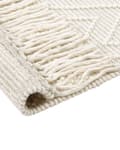 Miniatyrbild 6 av 6: Matta Beige Ull 160 x 230 cm med Tofsar Handvävd Vardagsrum Sovrum Bohemisk Modern