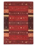 Miniatyrbild 4 av 7: Gabbeh Matta Röd Ull 140 x 200 cm Tjock Tät Lugg Traditionellt Rustikt Mönster Stuga Bondgård Stil