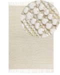 Miniatyrbild 1 av 6: Matta Beige Ull 160 x 230 cm med Tofsar Handvävd Vardagsrum Sovrum Bohemisk Modern