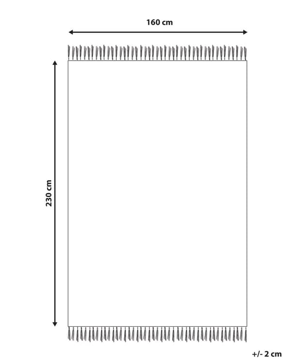 Gulvteppe Teppe Svart Hvit Ull Bomull 160 x 230 cm Håndvevd med dusker Geometrisk mønster