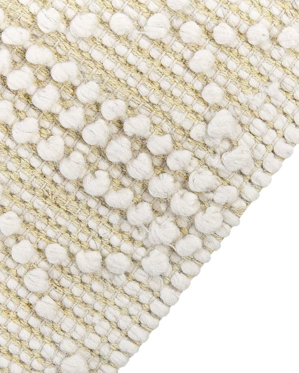 Gulvteppe Teppe Beige Ull 160 x 230 cm Dusker Håndvevd Stue Soverom Boho Moderne