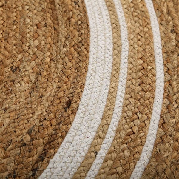 Matta Versa Ränder Ø 120 cm Rattan Jute