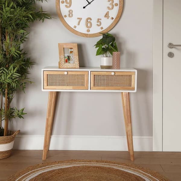 Matta Versa Ränder Ø 120 cm Rattan Jute