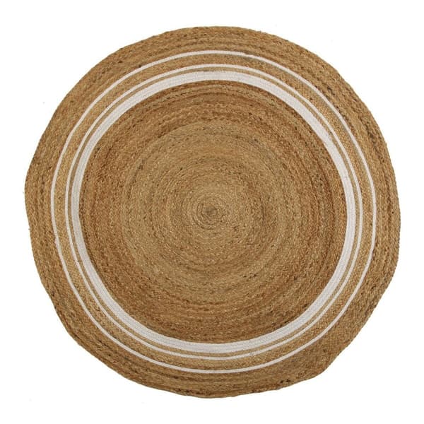 Matta Versa Ränder Ø 120 cm Rattan Jute