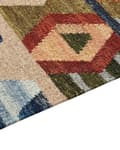 Pikkukuva 5 / 7: Matto monivärinen villa ja puuvilla 200 x 300 cm käsin tehty tupsuilla Kelim matto