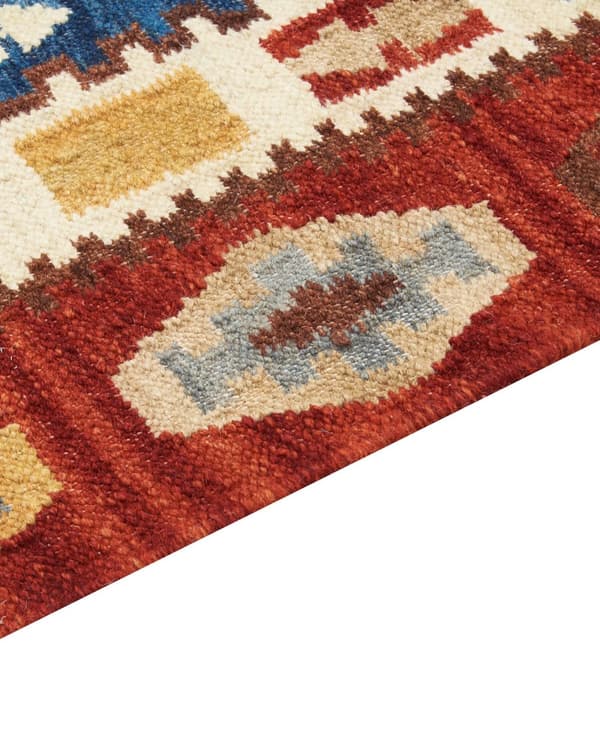 Matto monivärinen 140 x 200 cm villa hapsut Kelim suorakulmio geometrinen kuvio käsintehty boho