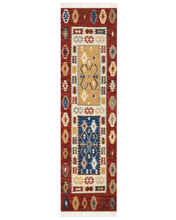 Matto monivärinen 80 x 300 cm villa hapsut Kelim suorakulmio geometrinen kuvio käsintehty boho