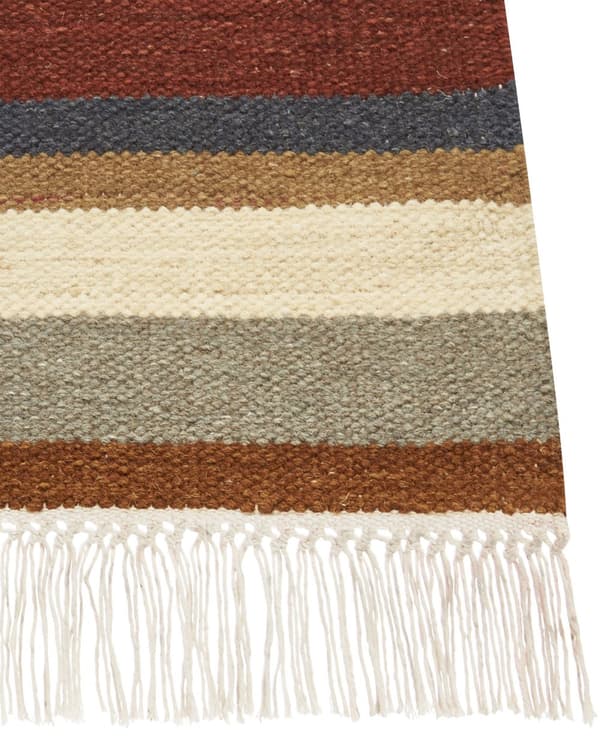 Kelimtæppe Multifarvet Uld 160 x 230 cm Fladvævet Løs Gulvtæppe til Børneværelse Mønstret Håndvævet Tæppe under Sofabord Tilbehør