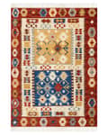 Miniatyrbild 4 av 7: Kelim Matta Flerfärgad Ull 200 x 300 cm Handvävd Plattväv Orientaliskt Mönster med Tofsar Traditionell Vardagsrum Sovrum