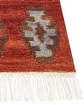 Miniatyrbild 6 av 7: Kelim Matta Flerfärgad Ull 200 x 300 cm Handvävd Plattväv Orientaliskt Mönster med Tofsar Traditionell Vardagsrum Sovrum