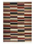 Miniatyrbild 4 av 7: Kelim Matta Flerfärgad Ull 200 x 300 cm Handvävd Plattväv Geometriskt Mönster med Tofsar Traditionell Vardagsrum Sovrum