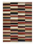 Miniatyrbild 4 av 7: Kelim Matta Flerfärgad Ull 160 x 230 cm Handvävd Plattväv Geometriskt Mönster med Tofsar Traditionell Vardagsrum Sovrum