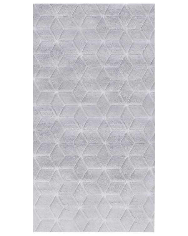 Matto harmaa 80 x 150 cm jäniksen tekoturkis pörröinen kuvioitu suorakulmio moderni