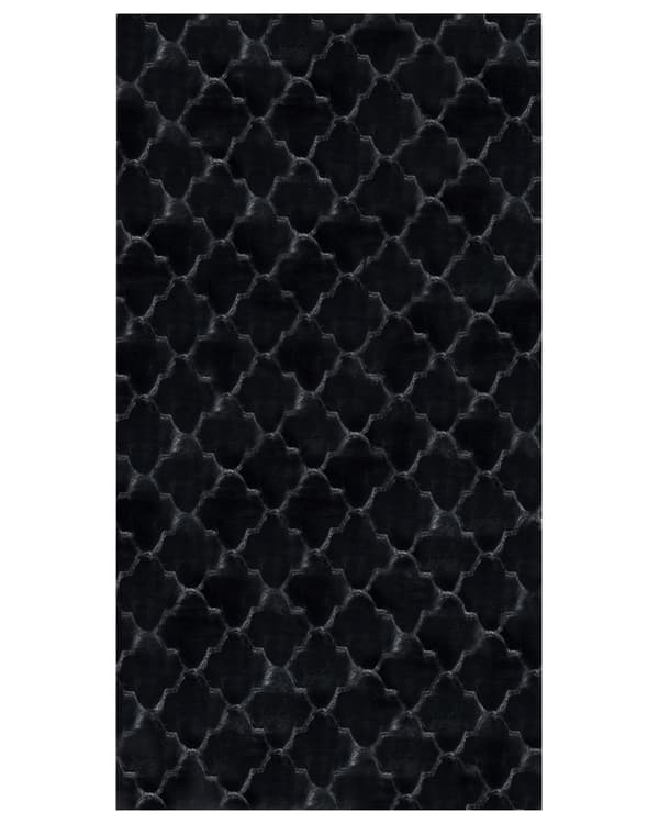 Matto musta 80 x 150 cm jäniksen tekoturkis kuvioitu pörröinen suorakulmio moderni