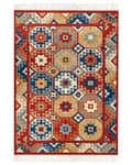 Pikkukuva 4 / 7: Matto monivärinen 200 x 300 cm villa geometrinen kuvio Kelim hapsut käsintehty suorakulmio boho