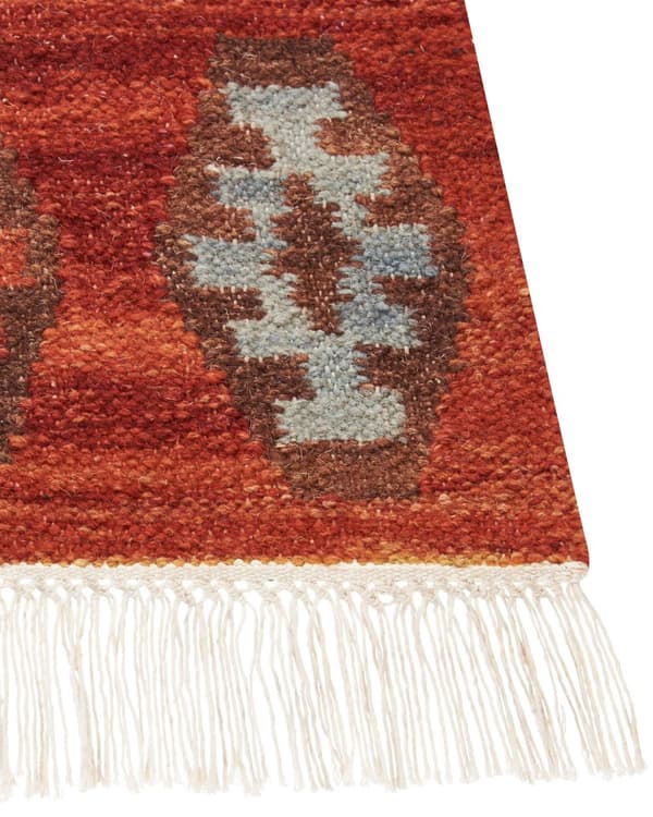 Gulvteppe Teppe Ull Flerfarget 200 x 300 cm Håndvevd Kelim Flatvevd Orientalsk mønster med dusker Tradisjonell Stue Soverom
