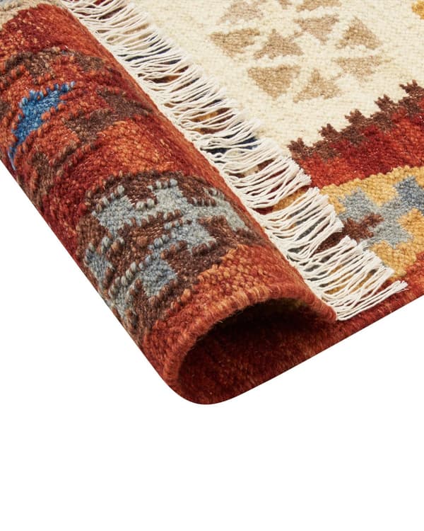 Gulvteppe Teppe Ull Flerfarget 200 x 300 cm Håndvevd Kelim Flatvevd Orientalsk mønster med dusker Tradisjonell Stue Soverom