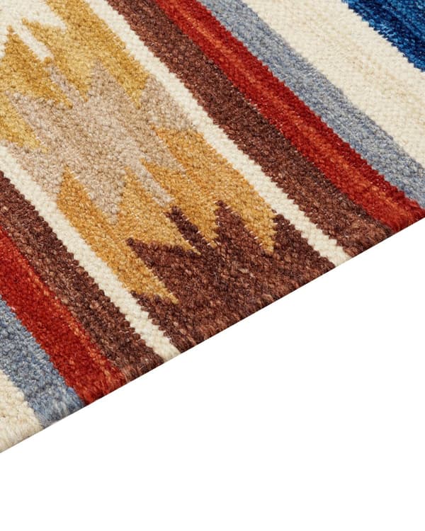 Ullteppe flerfarget 160 x 230 cm Kelim håndvevd flatvevd orientalsk mønster med dusker tradisjonell stue soverom