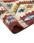Miniatyrbilde 7 av 7: Gulvteppe Teppe Flerfarget Ull Kelim 200 x 300 cm Håndvevd Flatvevd Orientalsk mønster med dusker Tradisjonell Stue Soverom
