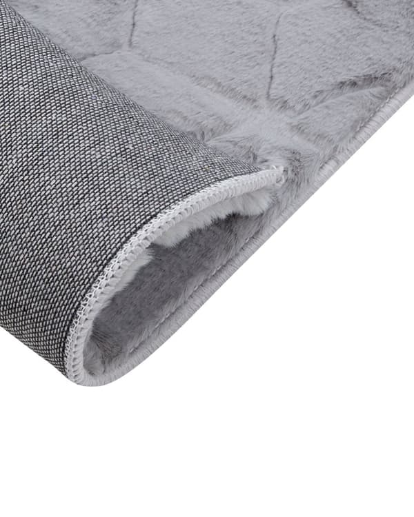 Fluffy Gulvtæppe Grå Pels 160 x 230 cm Blødt Luv Tæppe til Soveværelse Moderne Pelstæppe Tilbehør til Stuen Ryatæppe Tæppe under Sofabord