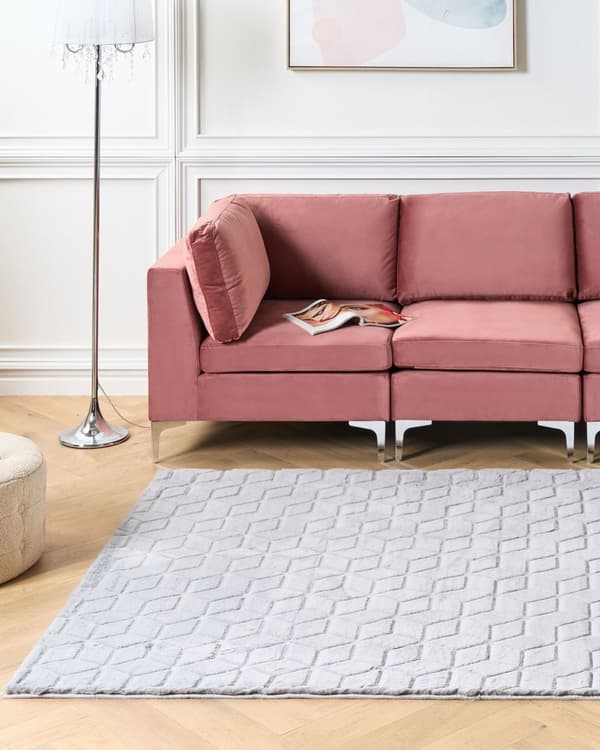 Fluffy Gulvtæppe Grå Pels 160 x 230 cm Blødt Luv Tæppe til Soveværelse Moderne Pelstæppe Tilbehør til Stuen Ryatæppe Tæppe under Sofabord