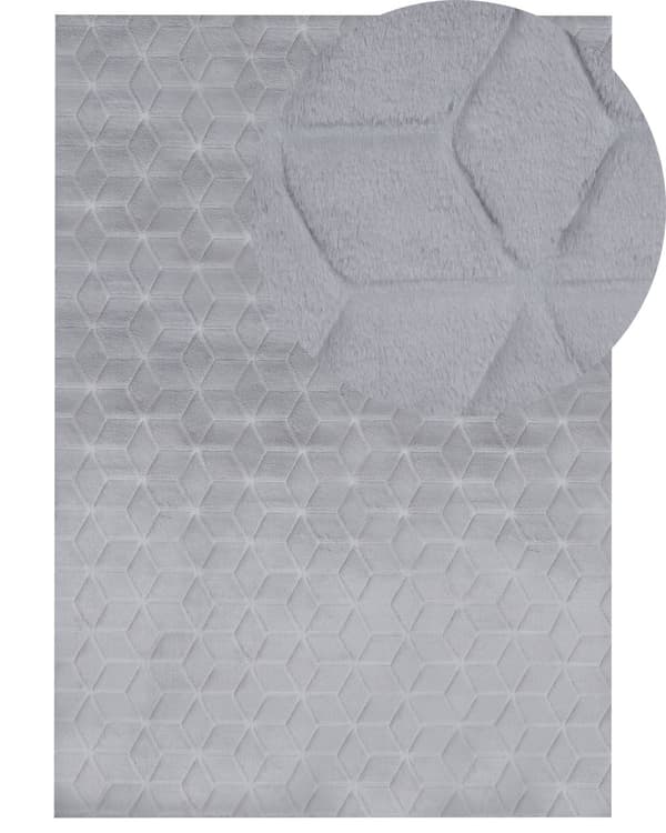 Fluffy Gulvtæppe Grå Pels 160 x 230 cm Blødt Luv Tæppe til Soveværelse Moderne Pelstæppe Tilbehør til Stuen Ryatæppe Tæppe under Sofabord