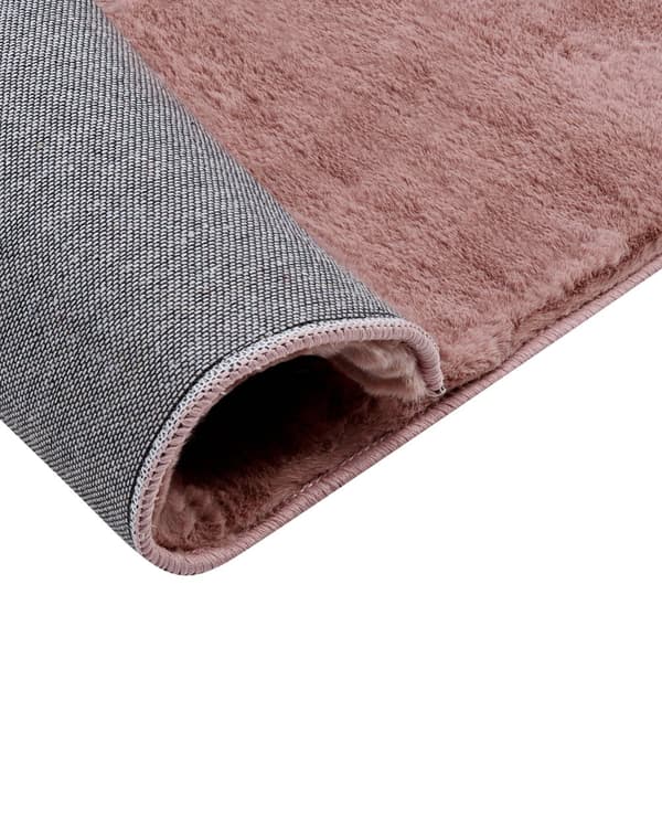 Fluffy Gulvtæppe Lyserød Pels 80 x 150 cm Blødt Luv Tæppe til Soveværelse Moderne Pelstæppe Tilbehør til Stuen Ryatæppe Dekoration