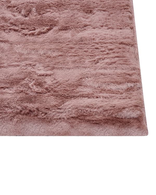 Fluffy Gulvtæppe Lyserød Pels 80 x 150 cm Blødt Luv Tæppe til Soveværelse Moderne Pelstæppe Tilbehør til Stuen Ryatæppe Dekoration