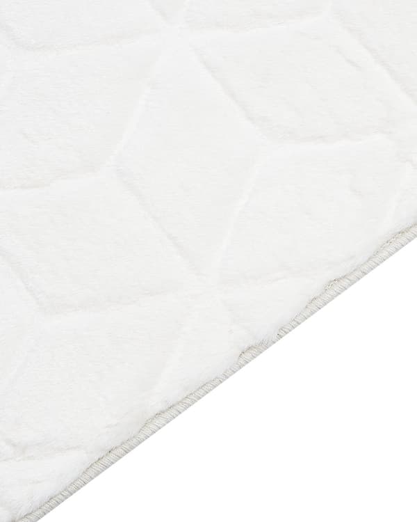 Fluffy Gulvtæppe Hvid Pels 80 x 150 cm Blødt Luv Tæppe til Soveværelse Moderne Pelstæppe Tilbehør til Stuen Ryatæppe Dekoration