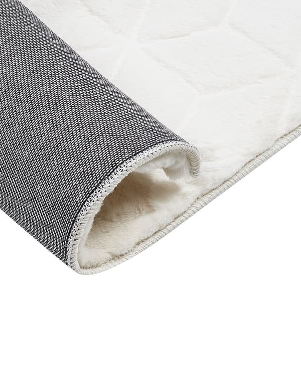 Fluffy Gulvtæppe Hvid Pels 80 x 150 cm Blødt Luv Tæppe til Soveværelse Moderne Pelstæppe Tilbehør til Stuen Ryatæppe Dekoration