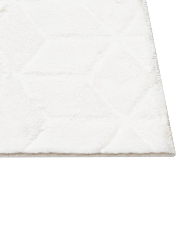 Fluffy Gulvtæppe Hvid Pels 80 x 150 cm Blødt Luv Tæppe til Soveværelse Moderne Pelstæppe Tilbehør til Stuen Ryatæppe Dekoration