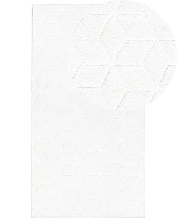 Fluffy Gulvtæppe Hvid Pels 80 x 150 cm Blødt Luv Tæppe til Soveværelse Moderne Pelstæppe Tilbehør til Stuen Ryatæppe Dekoration