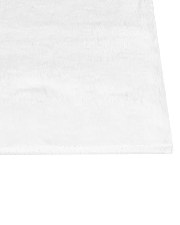 Fluffy Gulvtæppe Hvidt Pels 80 x 150 cm Blødt Luv Tæppe til Soveværelse Moderne Pelstæppe Tilbehør til Stuen Ryatæppe Dekoration