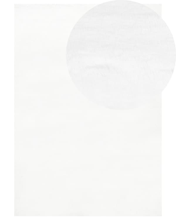 Fluffy Gulvtæppe Hvid Pels 160 x 230 cm Blødt Luv Tæppe til Soveværelse Moderne Pelstæppe Tilbehør til Stuen Ryatæppe Tæppe under Sofabord