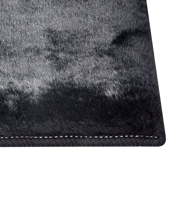 Fluffy Gulvtæppe Sort Pels 160 x 230 cm Blødt Luv Tæppe til Soveværelse Moderne Pelstæppe Tilbehør til Stuen Ryatæppe Tæppe under Sofabord